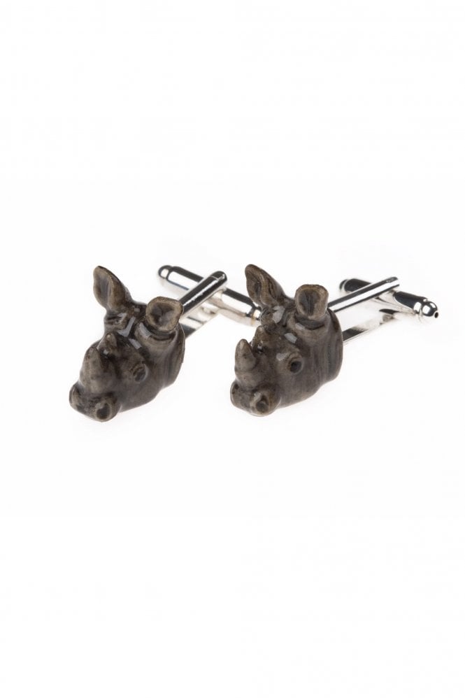 And Mary Rhino Head Cufflinks