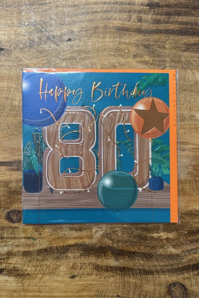 Belly Button Designs 80th Birthday Greeting Card