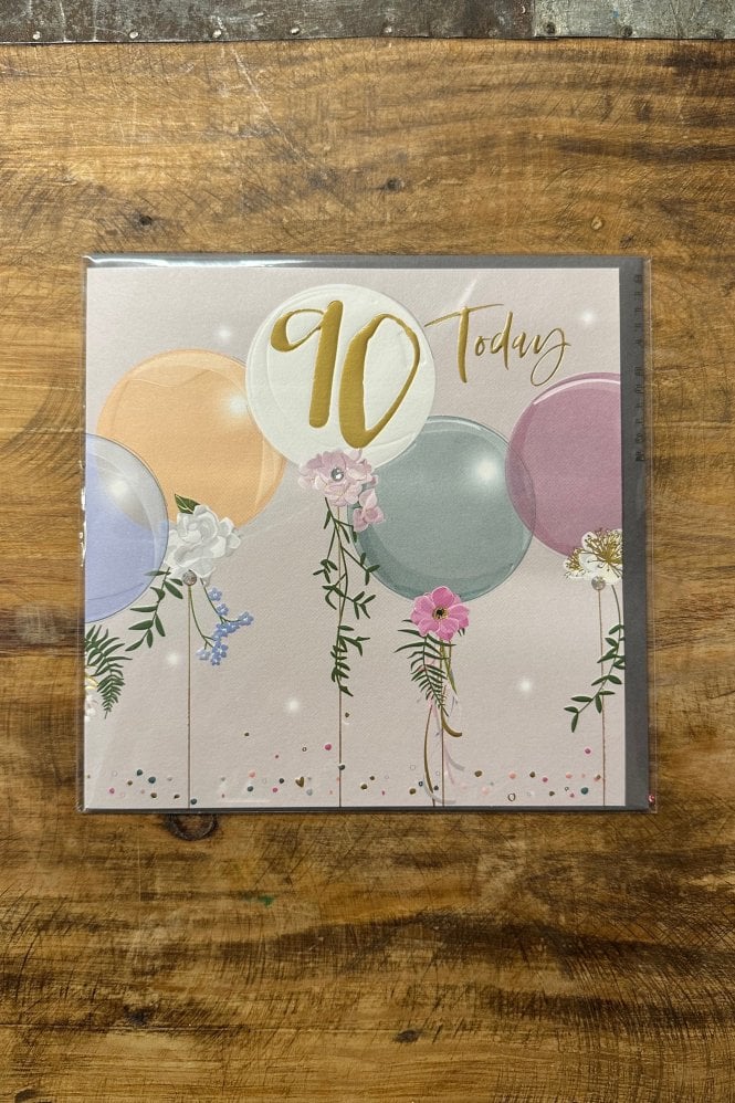 Belly Button Designs 90th Birthday Balloons Greeting Card