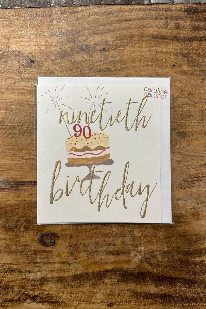 Caroline Gardner 90th Birthday Cake Greeting Card