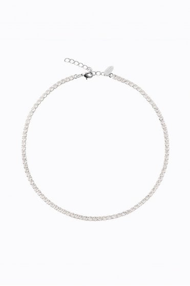 Zara Necklace in Rhodium Crystal 