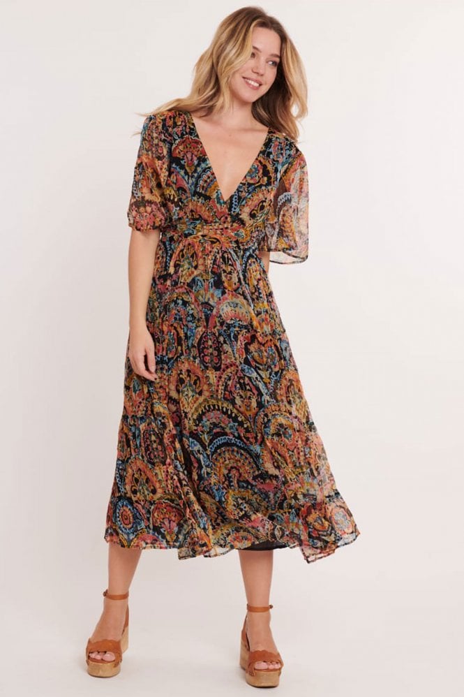 Derhy Clivia Chiffon Print Dress