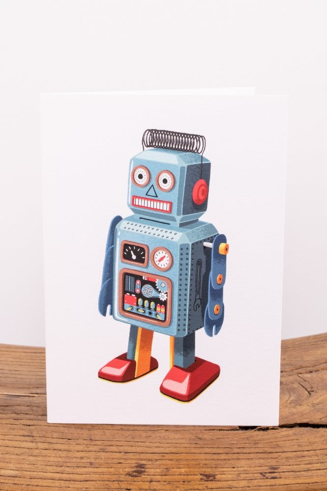 Folio Retro Robot Greetings Card