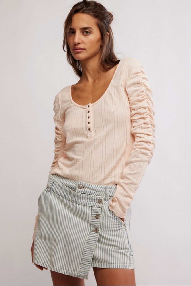 Free People Hope Henley in Strawberry Float