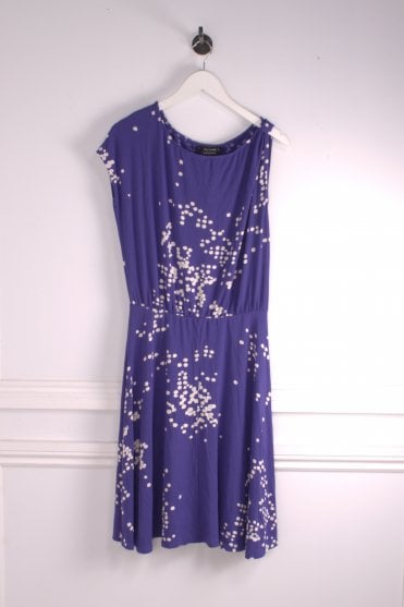Spot Jersey Dress with A-Line Skirt