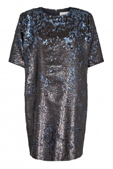 Wylie 1 Sequin Dress in Midnight Blue