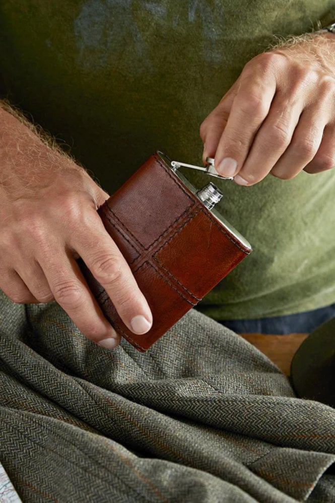 Life of Riley Leather Hip Flask