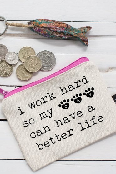I Work Hard Cat Purse