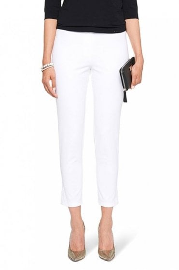 Ankle-Length Stretch Trousers in White