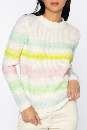 Painted Stripe Crew in Ivory