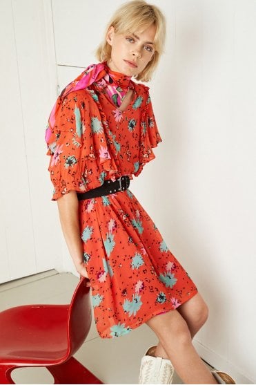 Flower Confetti Poppy Red Dress