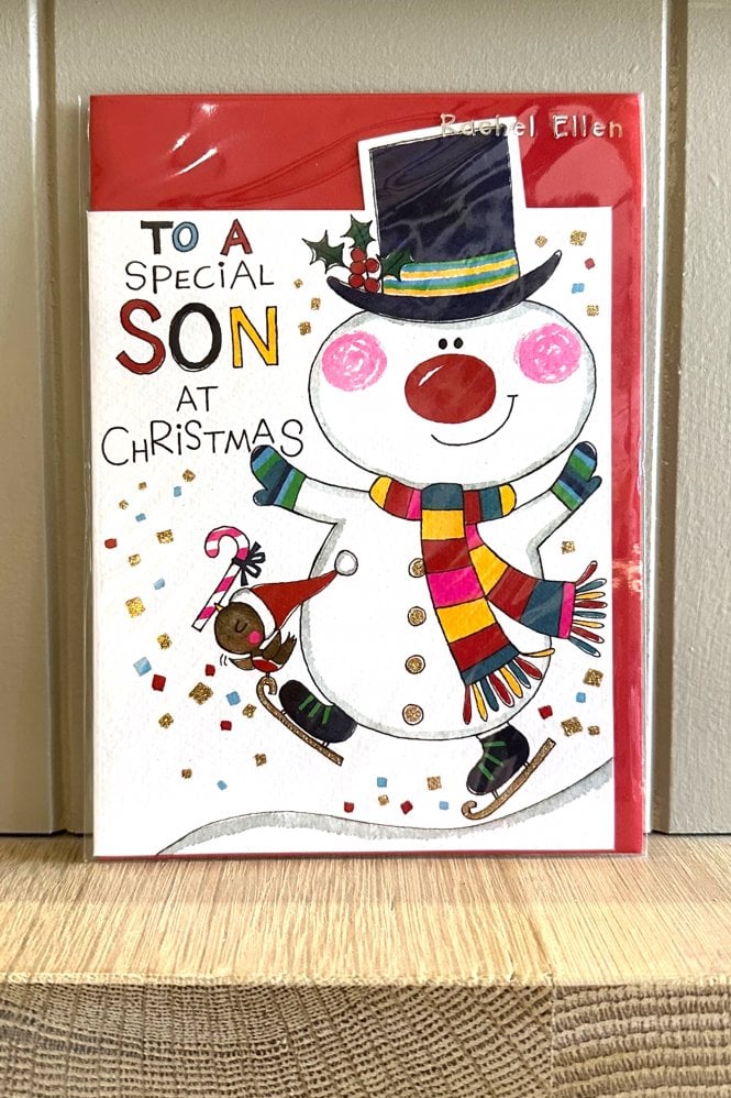 Rachel Ellen Snowman Son at Christmas