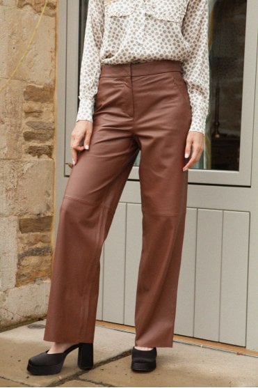 Leather Pant in Toffee