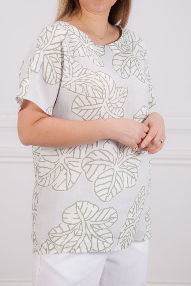 Rosso35 Leaf Print Top