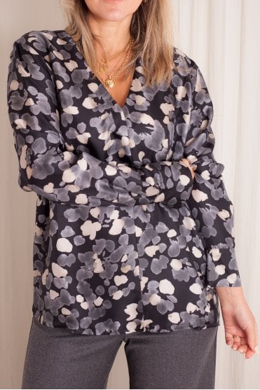 V Neck Silk Top