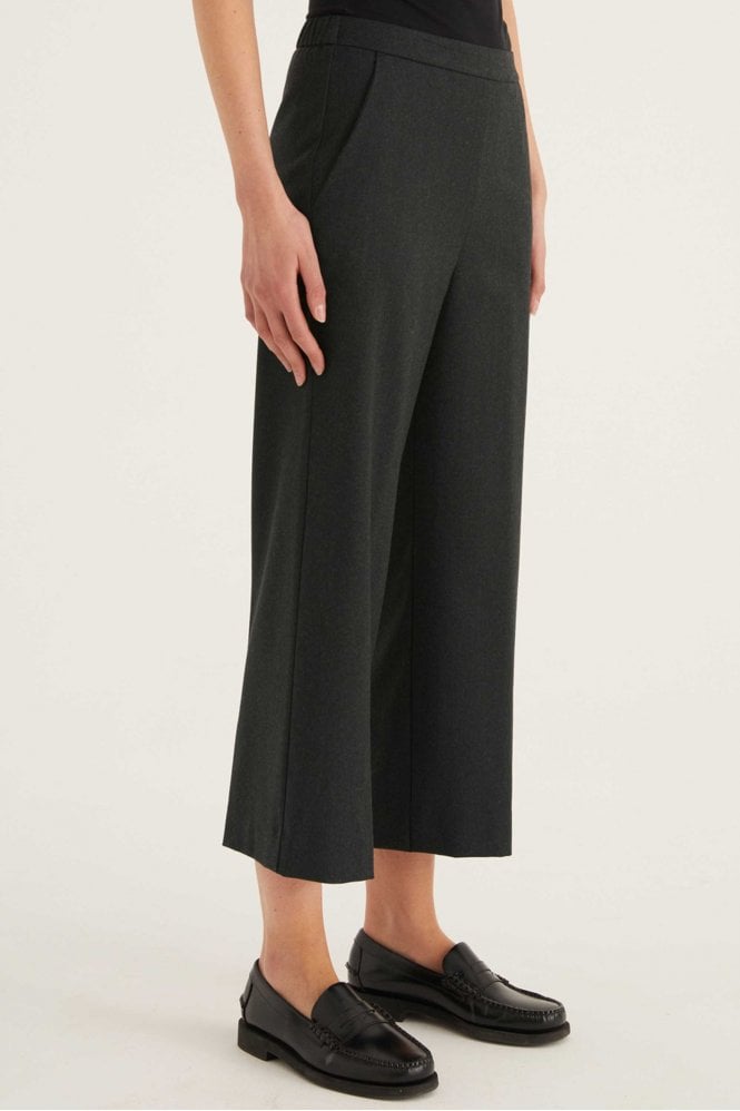 Rosso35 Wide Leg Crop Trousers in Dark Grey