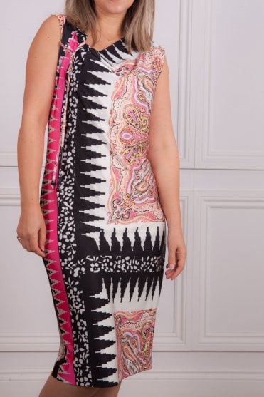 Sleeveless Jersey Print Dress