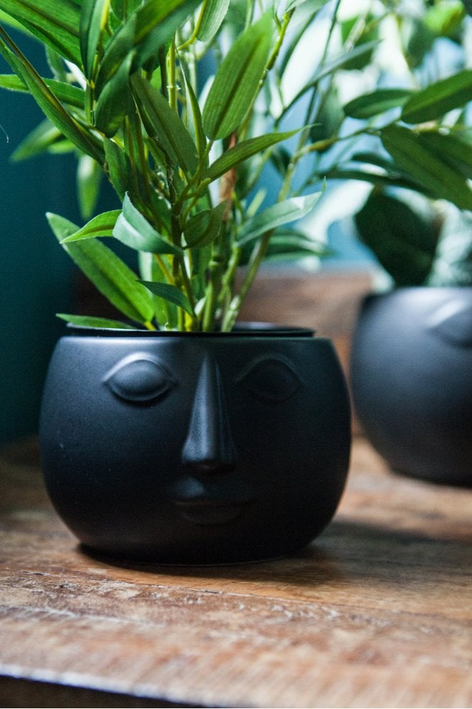 The Home Collection Black Pagan Face Planter