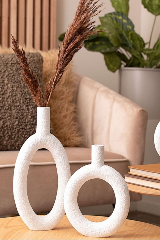 The Home Collection Vase Round Ring - Ivory