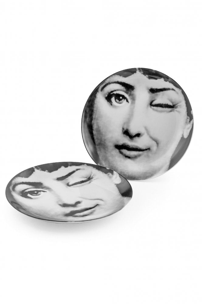 The Home Collection Winking Lady Ceramic Dinner Plates Set of 2