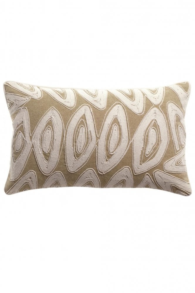 Vivaraise Leya Embroidered Square Cushion in Neige