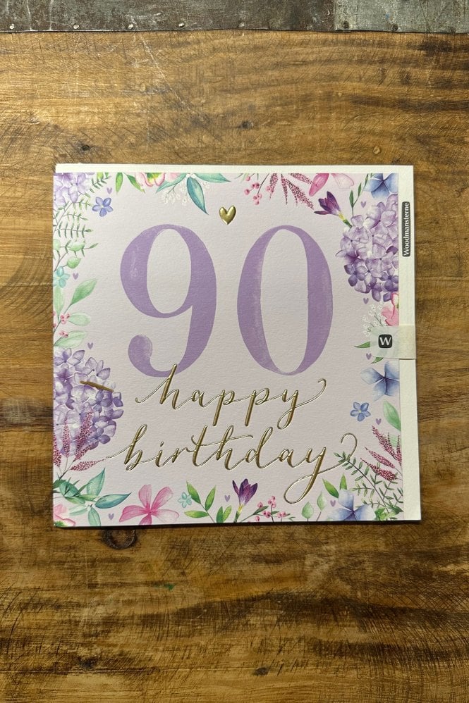 Woodmansterne 90th Happy Birthday Greeting Card