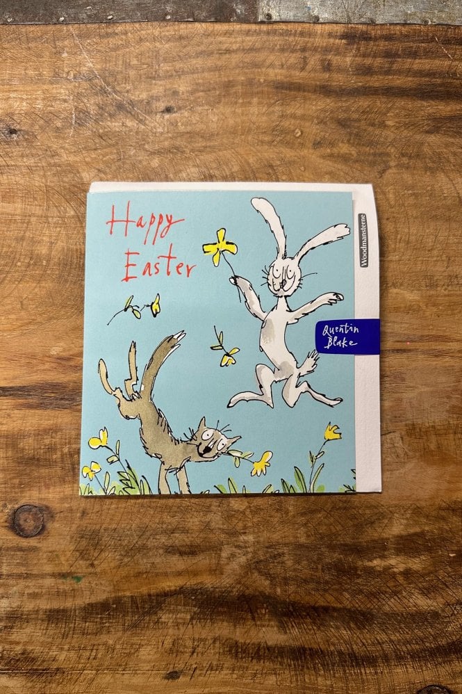 Woodmansterne Happy Easter Quentin Blake Bunny and Cat Card