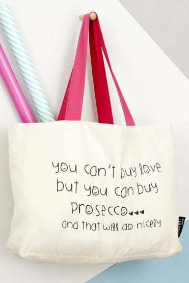 You cant buy love prosecco Large Tote Bag